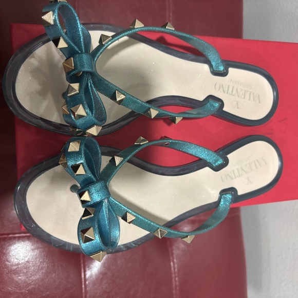 Valentino Garavani Rockstud Jelly Sandals size 36 Cerulean - Picture 3 of 4